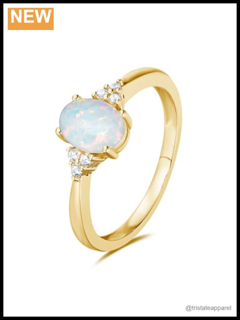 Sterling Silver Created Opal Halo Engagement Ring